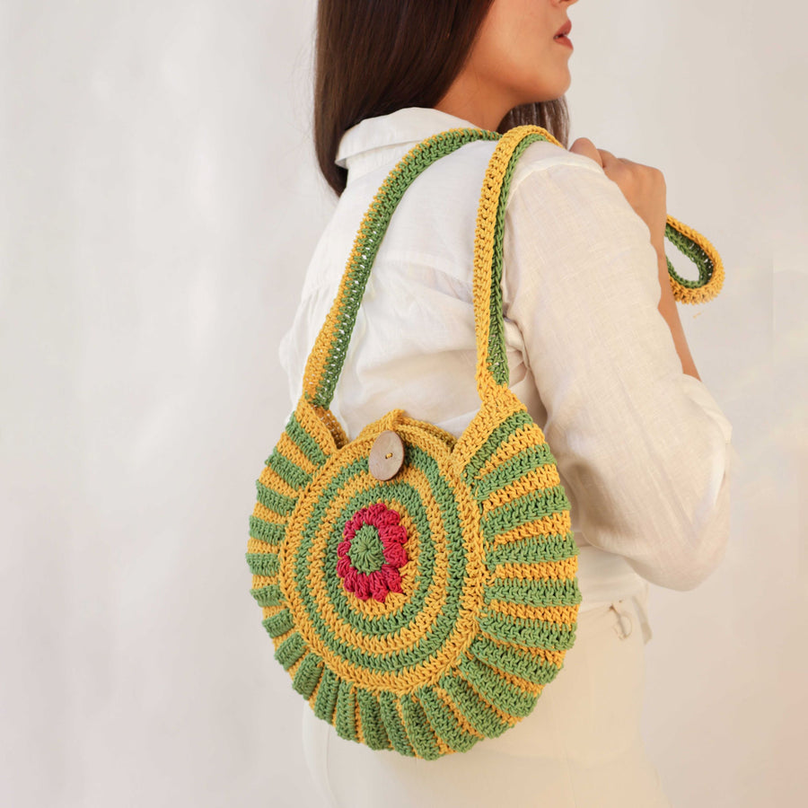 The Caterpillar-D Crochet Cross-body Bag