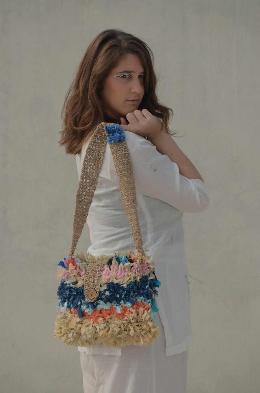 Striper Katran Crochet Krishna Shoulder Bag