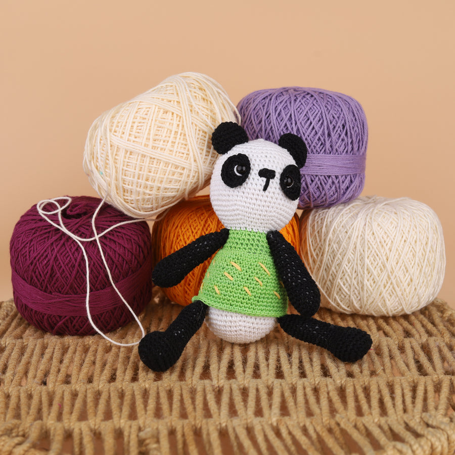 Cotton Crochet Panda in Woods Stuff Toy