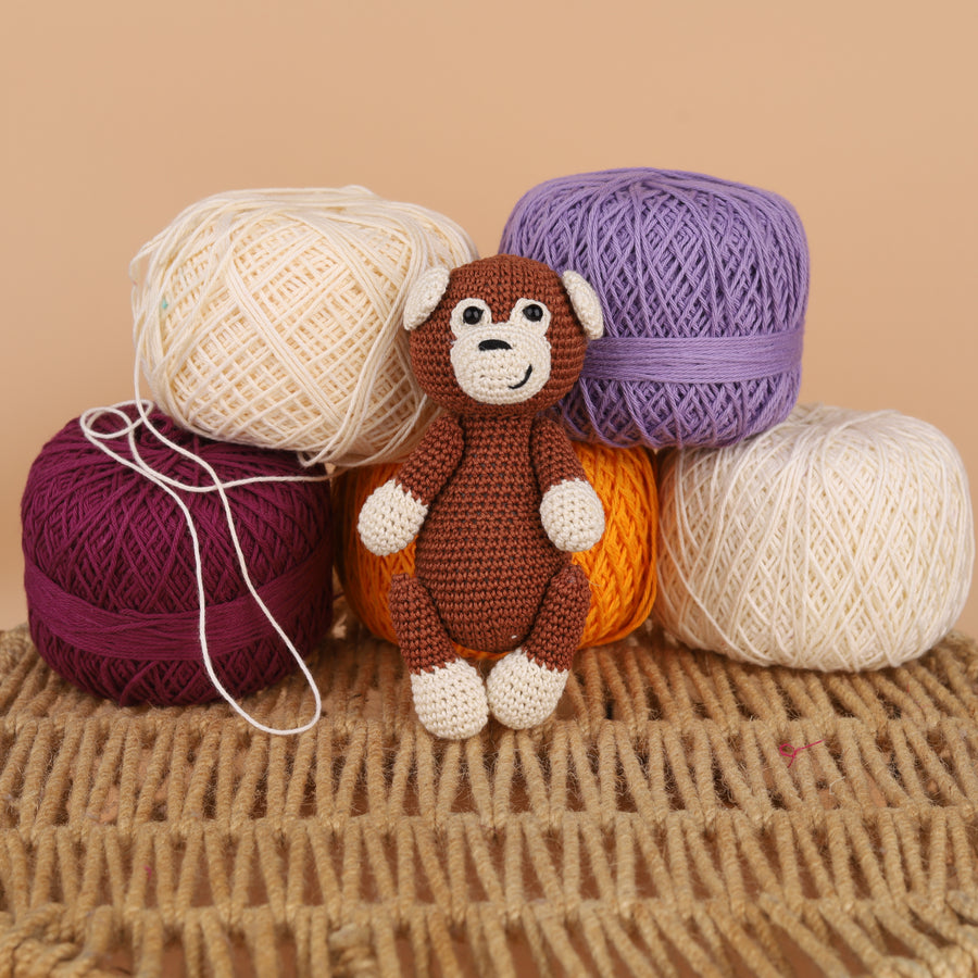 Cotton Crochet Witty Monkey Toy