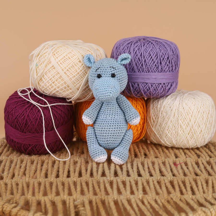 Cotton Crochet Hippo Stuff Toy