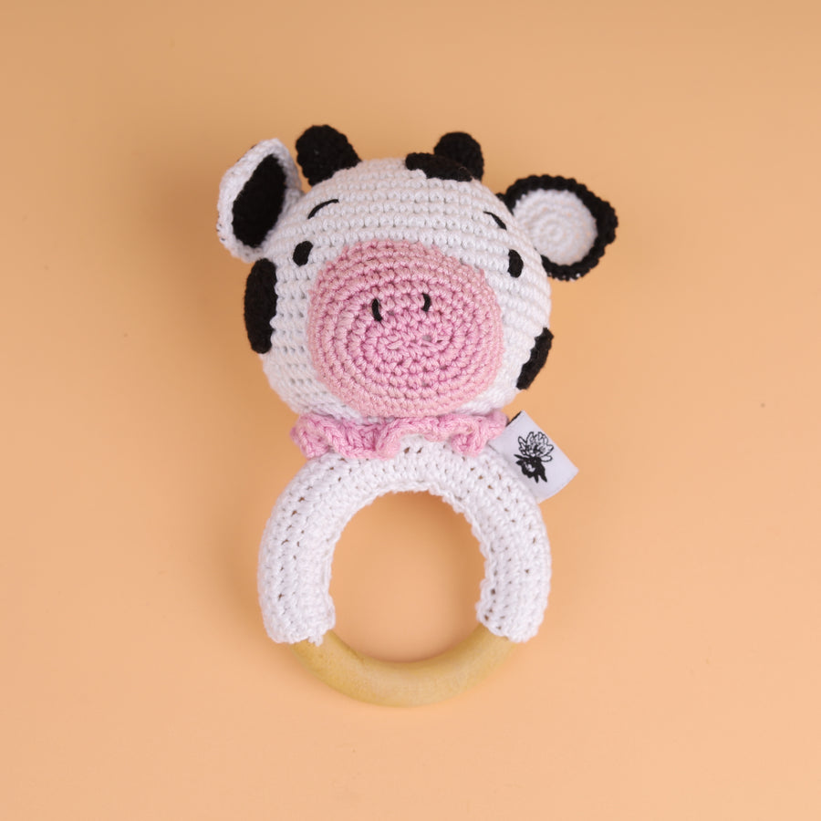 Cotton Crochet Cow Rattle