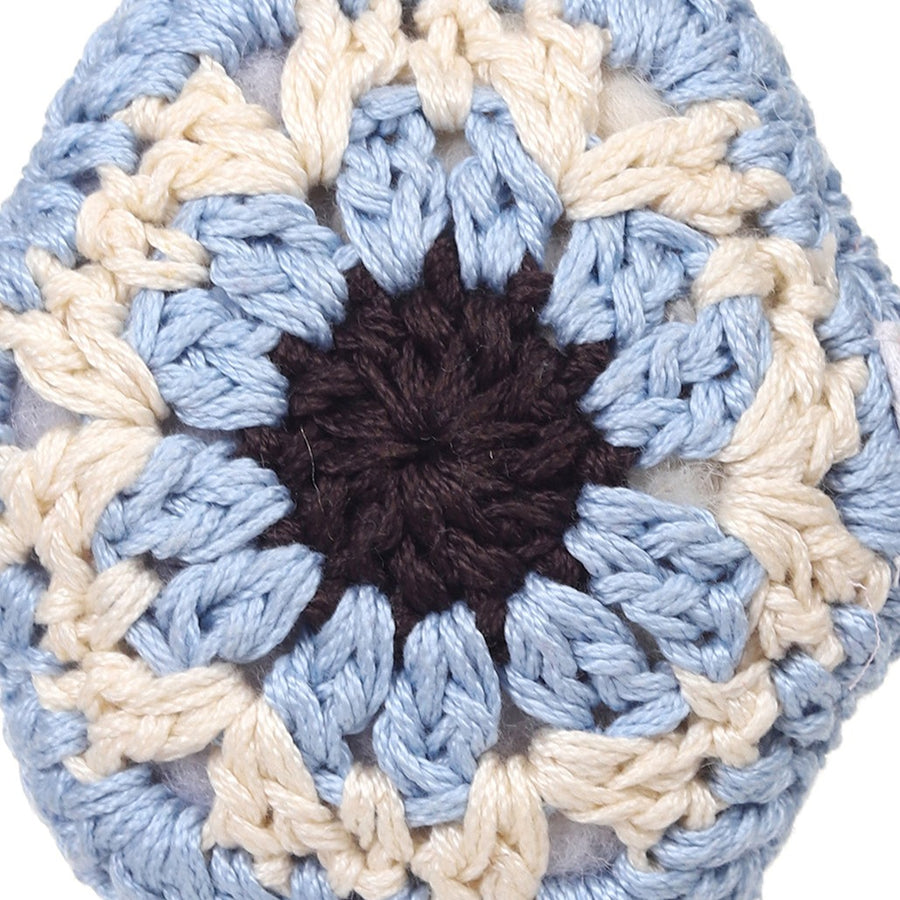 Floral Evil Eye Crochet Keychain