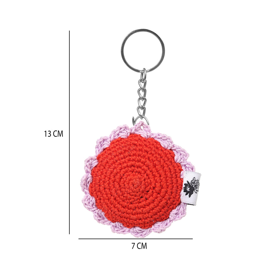 Red Flower Keychain