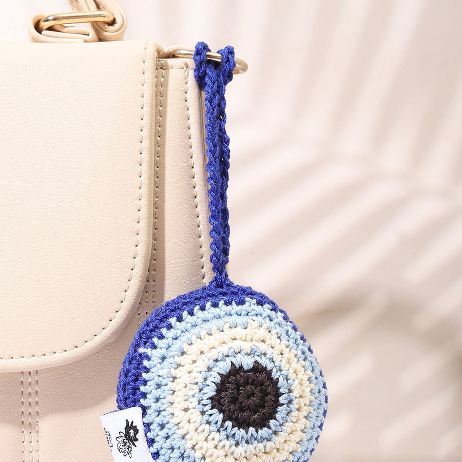 Evil Eye Crochet Keychain