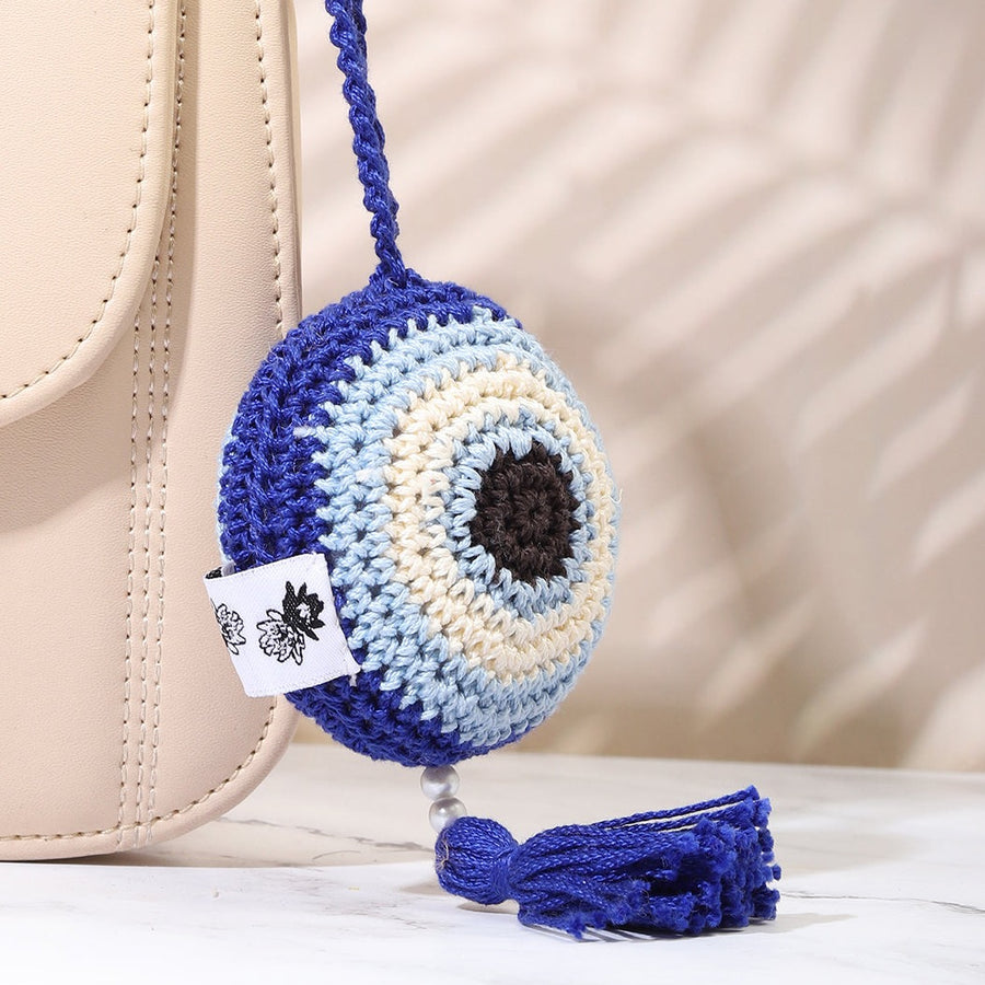 Evil Eye Crochet Keychain