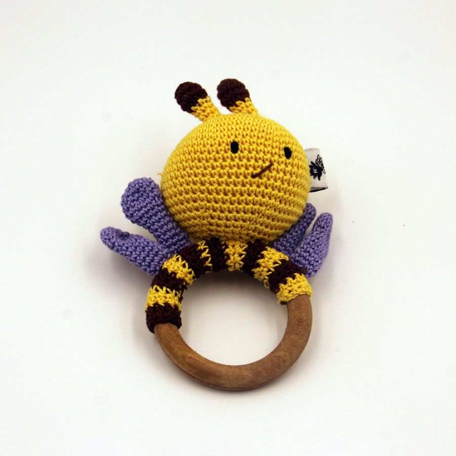 Cotton Crochet Honeybee Rattle