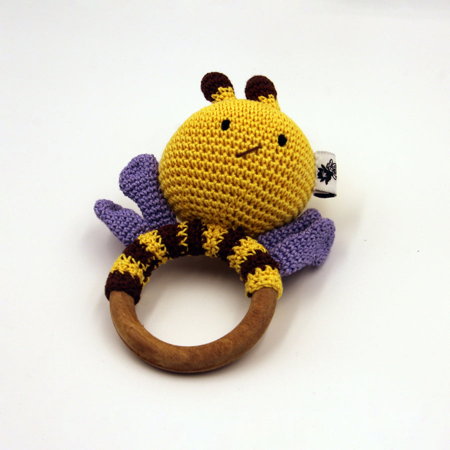 Cotton Crochet Honeybee Rattle