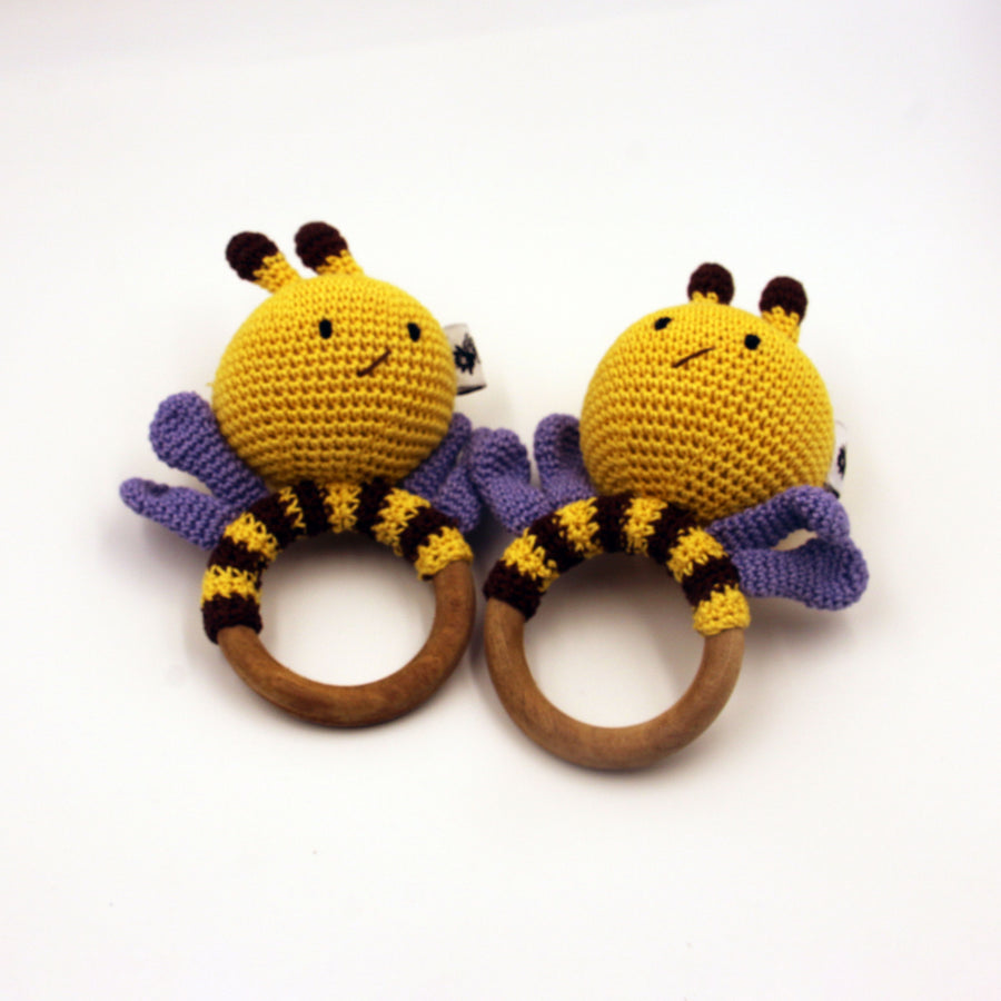 Cotton Crochet Honeybee Rattle