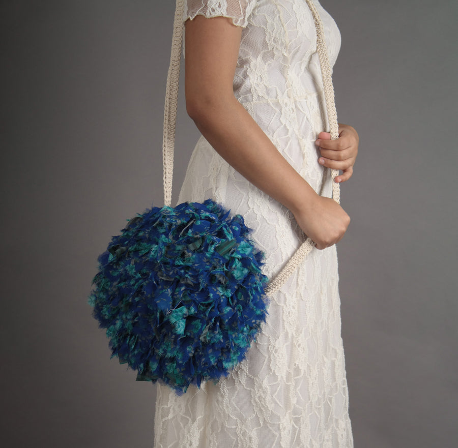 Blue Round Katran Sling Bag