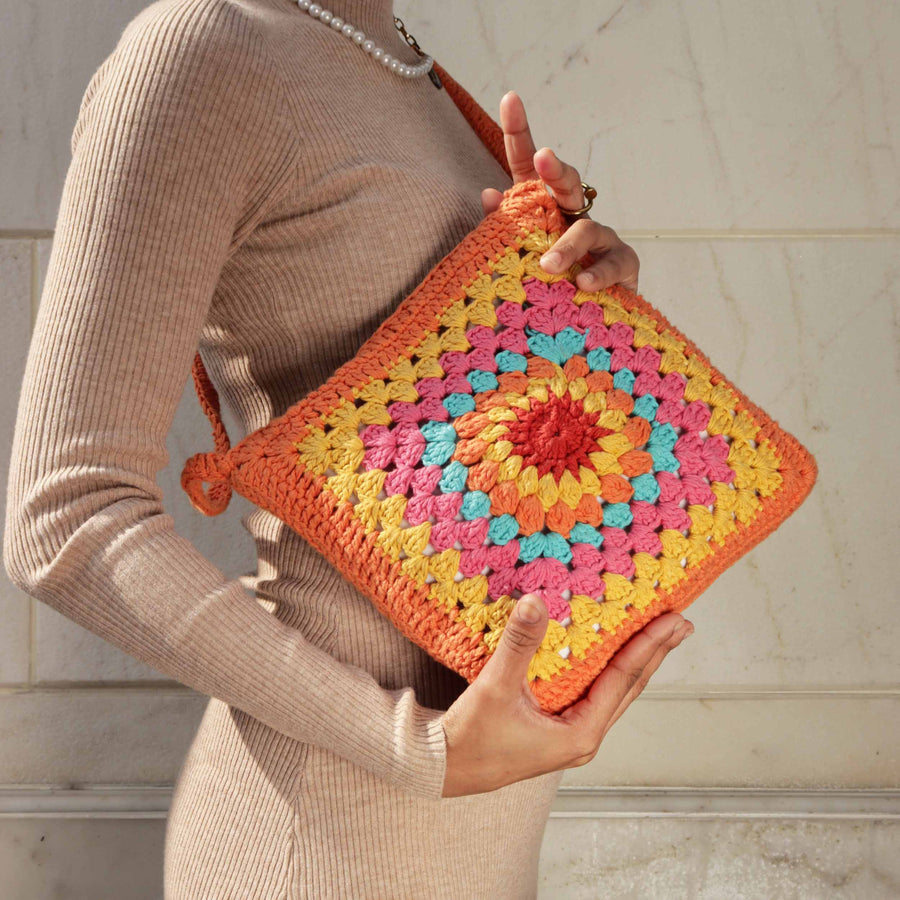 Granny Patch Crochet Sling Bag – Itihasikala